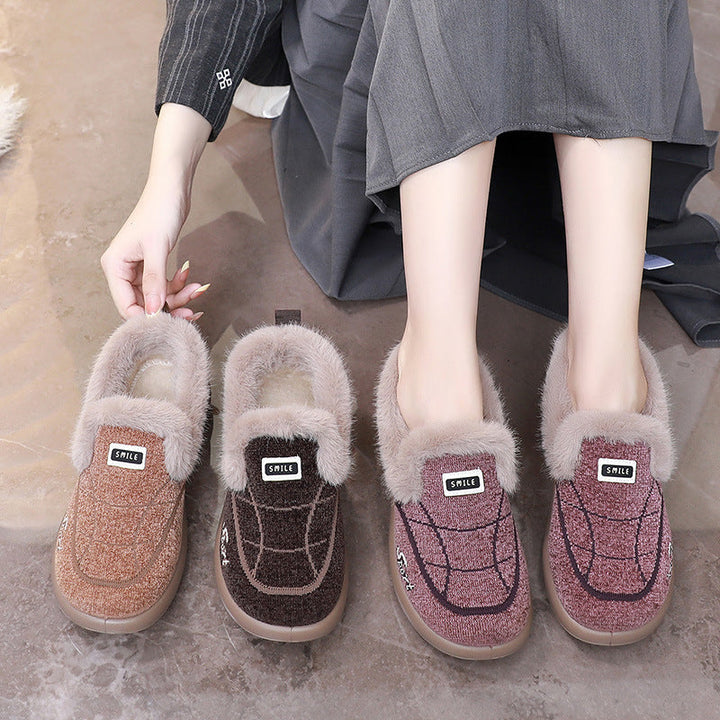 Ivy | Timeless Fleece Lined Fur Trim Slippers