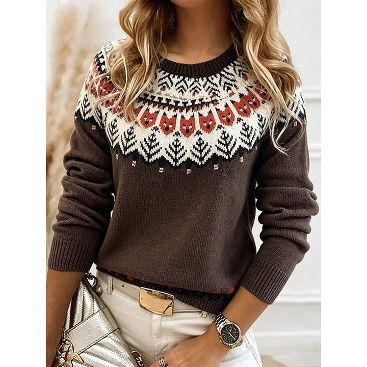 Lara | Cosy Fox Print Fair Isle Christmas Jumper for Women
