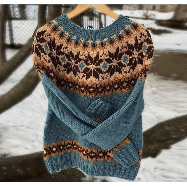 Lara | Cosy Fox Print Fair Isle Christmas Jumper for Women