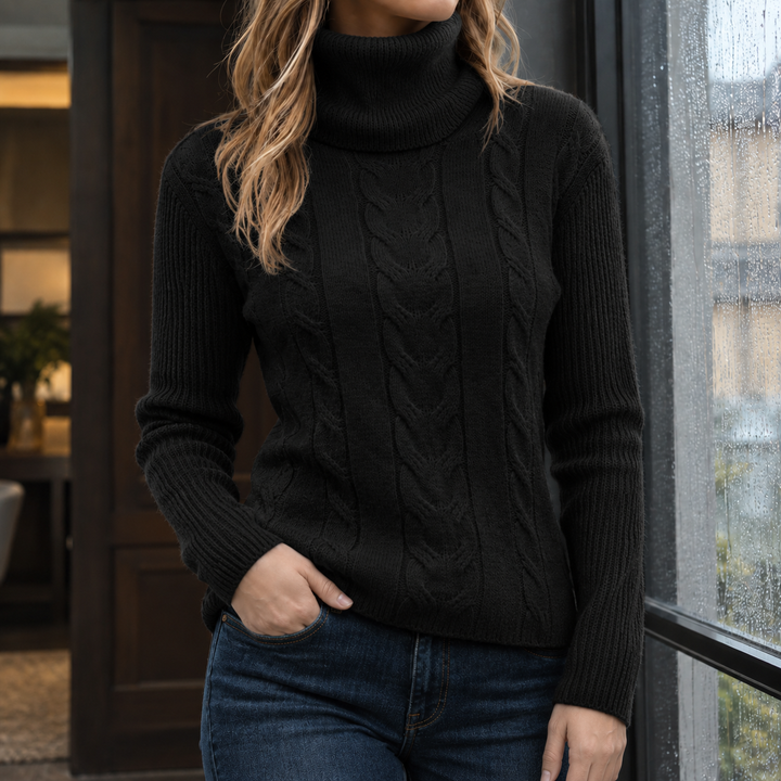 Lola | Cable Knit Roll Neck Womens Knit Jumper