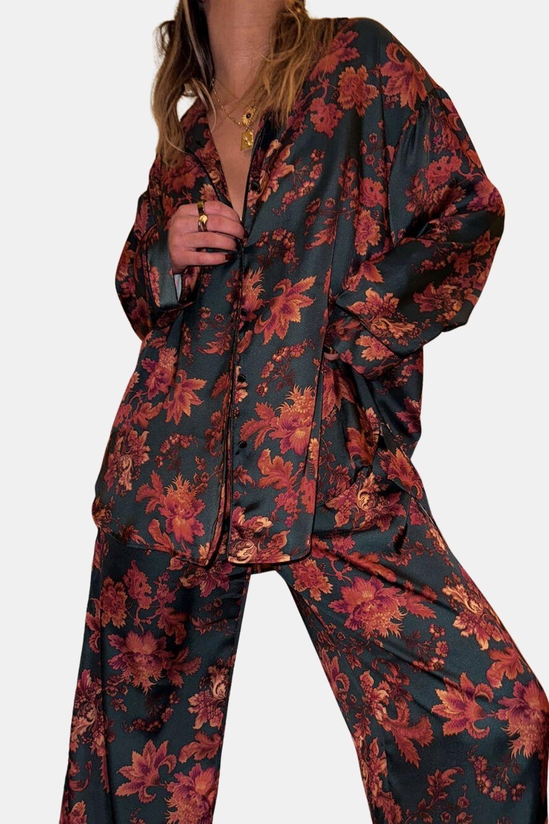 Lola | Stylish Floral Long Sleeve Ladies Pyjamas