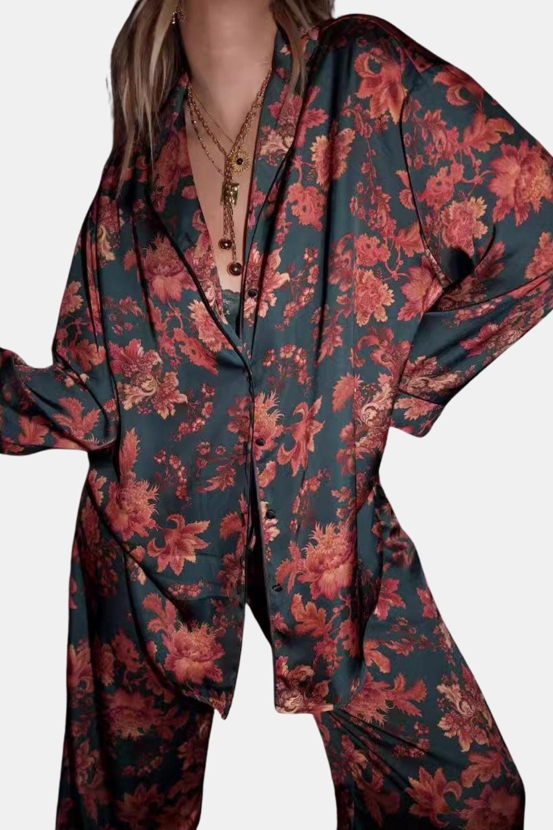 Lola | Stylish Floral Long Sleeve Ladies Pyjamas