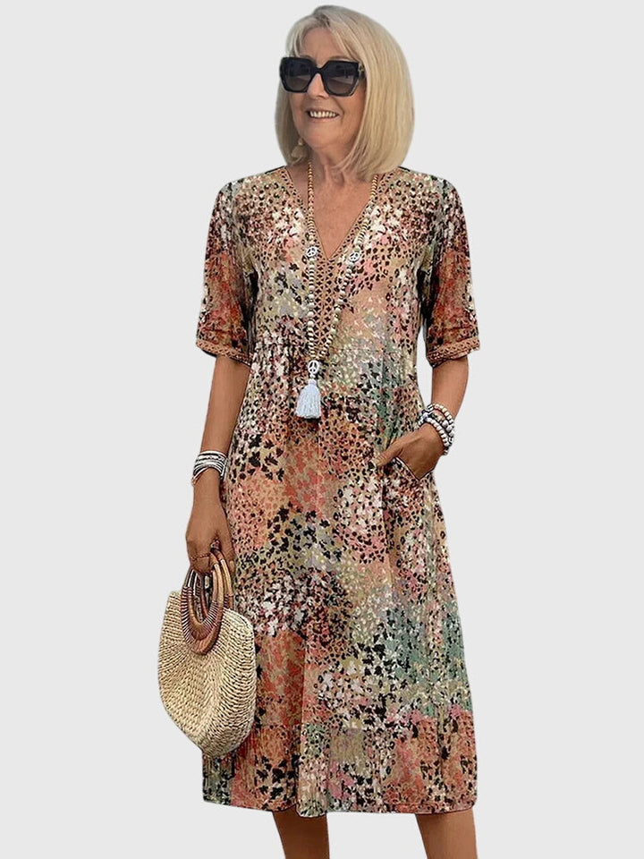 Lottie | Effortless Floral Midi Christmas Party Dress