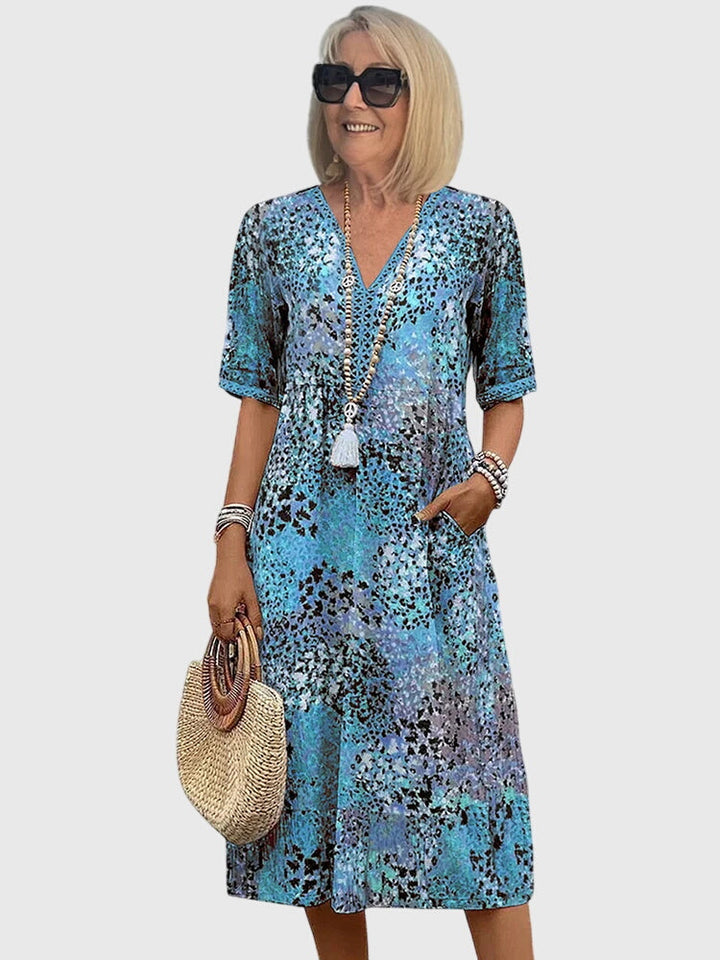 Lottie | Effortless Floral Midi Christmas Party Dress