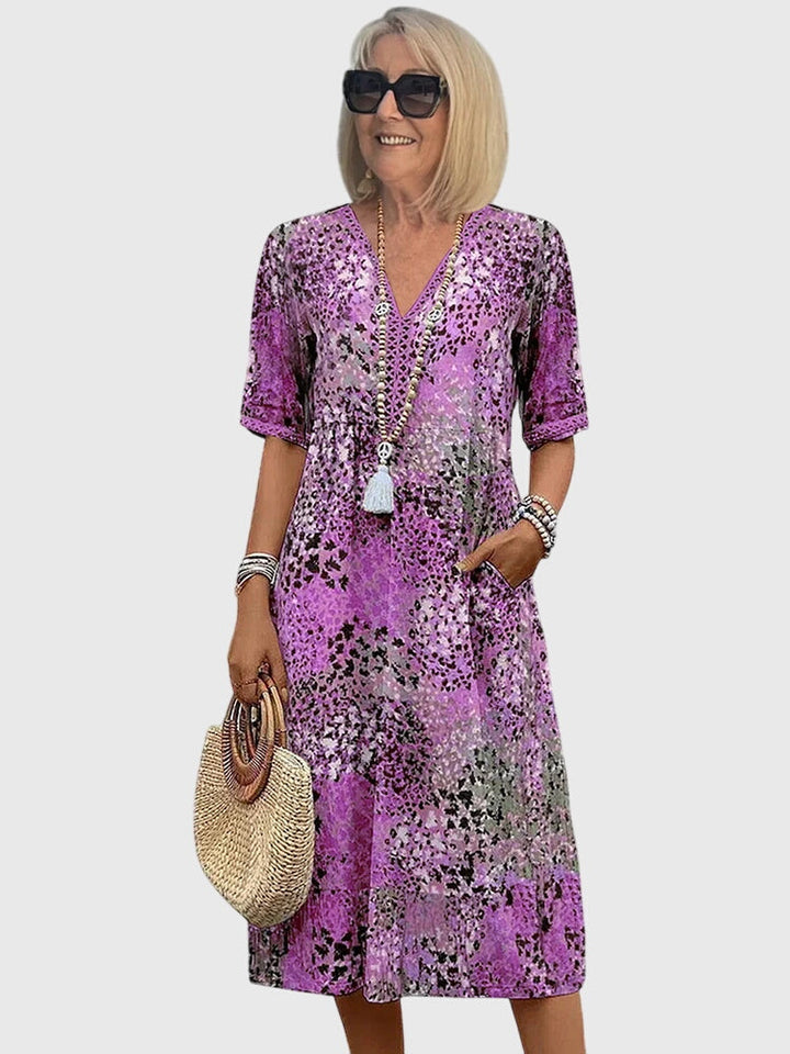 Lottie | Effortless Floral Midi Christmas Party Dress