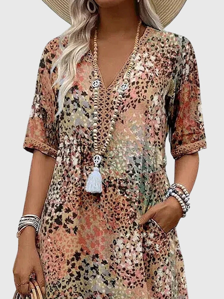 Lottie | Effortless Floral Midi Christmas Party Dress