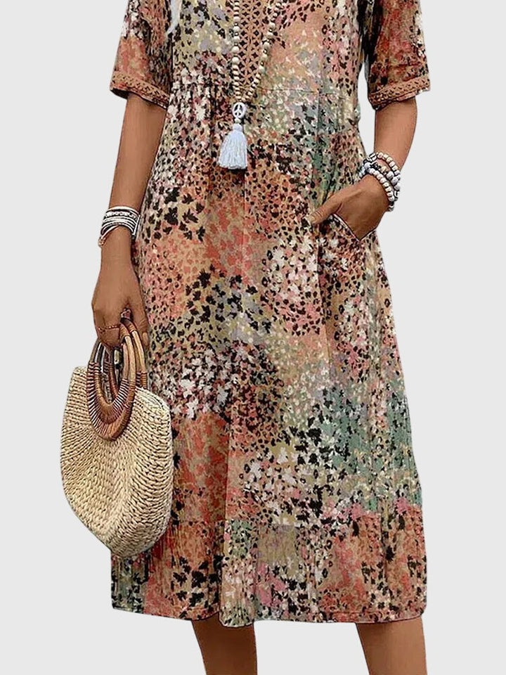 Lottie | Effortless Floral Midi Christmas Party Dress