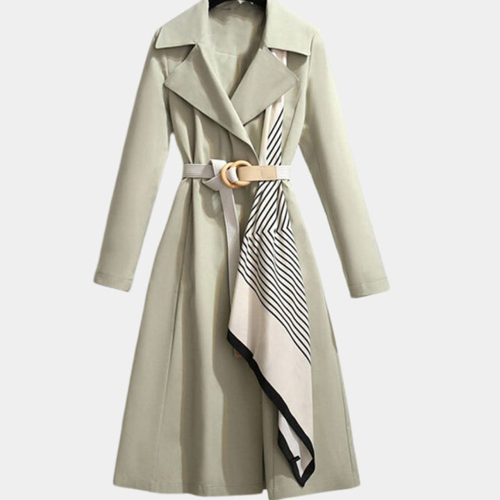 Luna | Effortless Belted Long Coat with Notch Collar