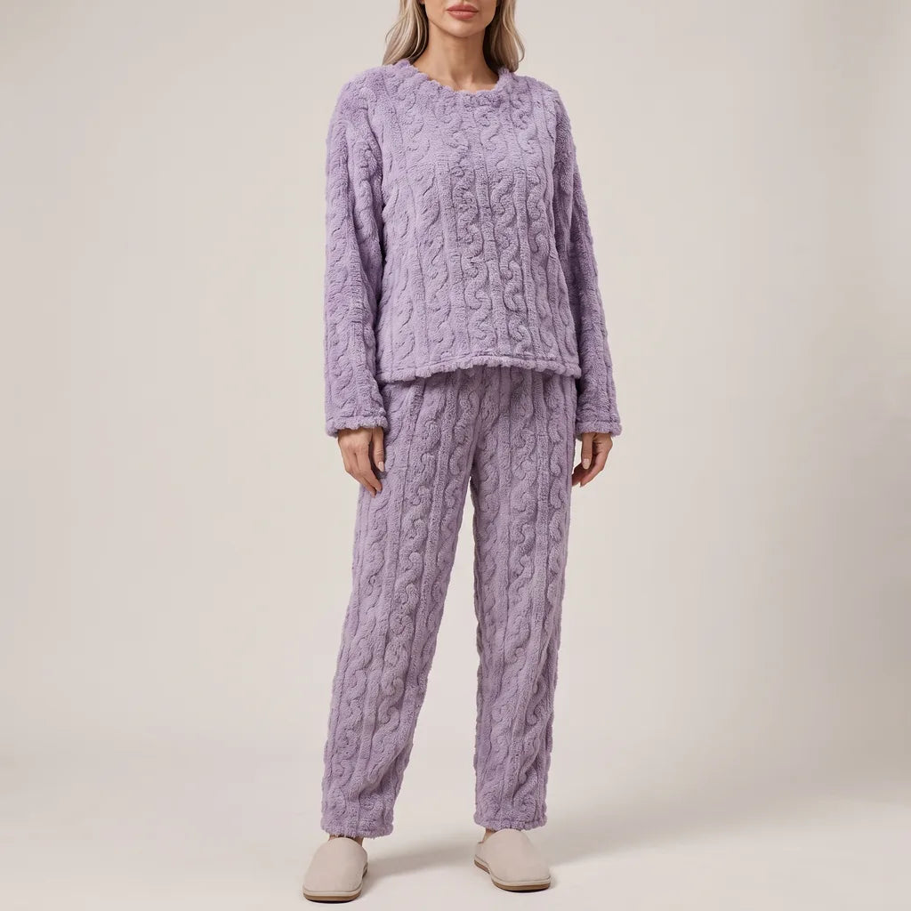 Lyla | Effortless Cable Knit Fleece Ladies Pyjamas Set
