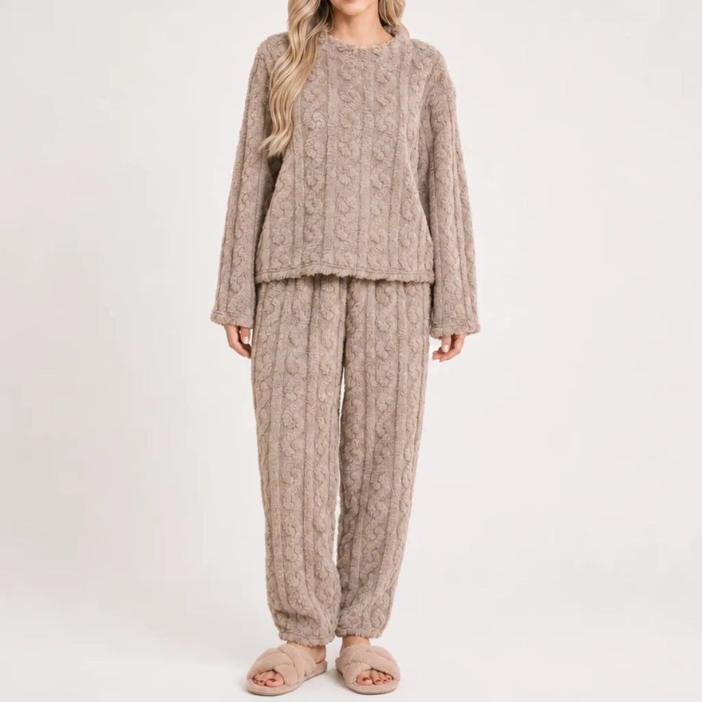 Lyla | Effortless Cable Knit Fleece Ladies Pyjamas Set