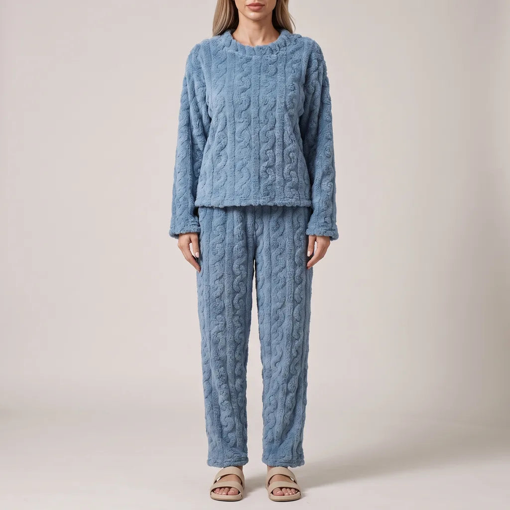 Lyla | Effortless Cable Knit Fleece Ladies Pyjamas Set
