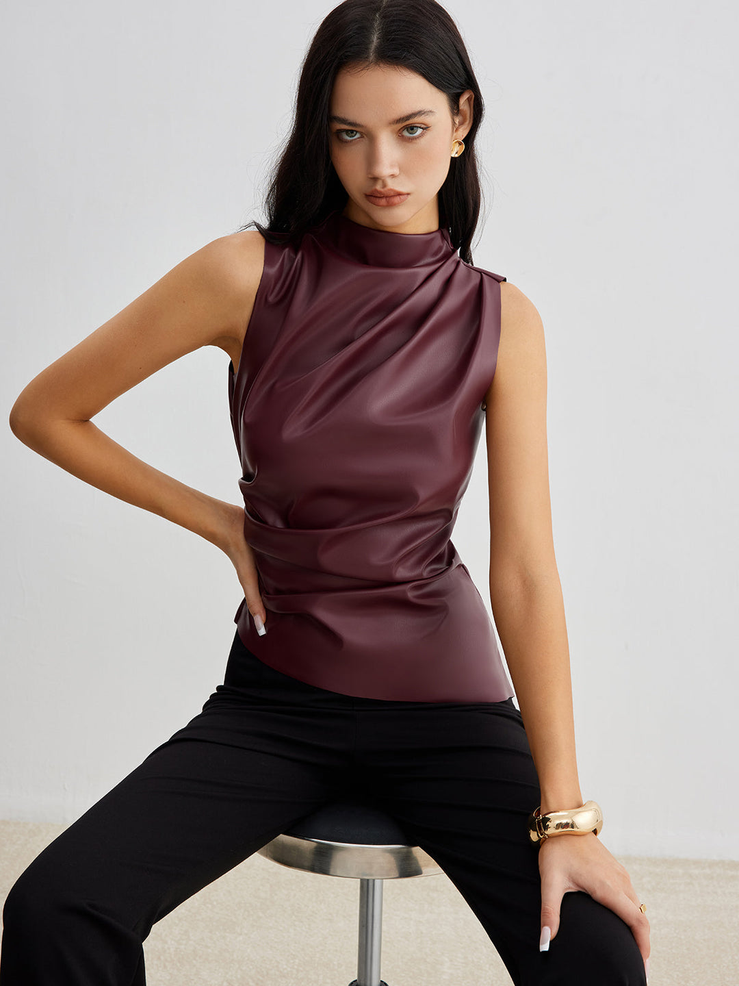 Lyla | Timeless High Neck Sleeveless Party Top