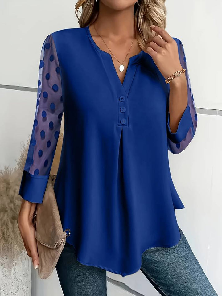 Lyra | Timeless Polka Dot Sheer Sleeve Party Top