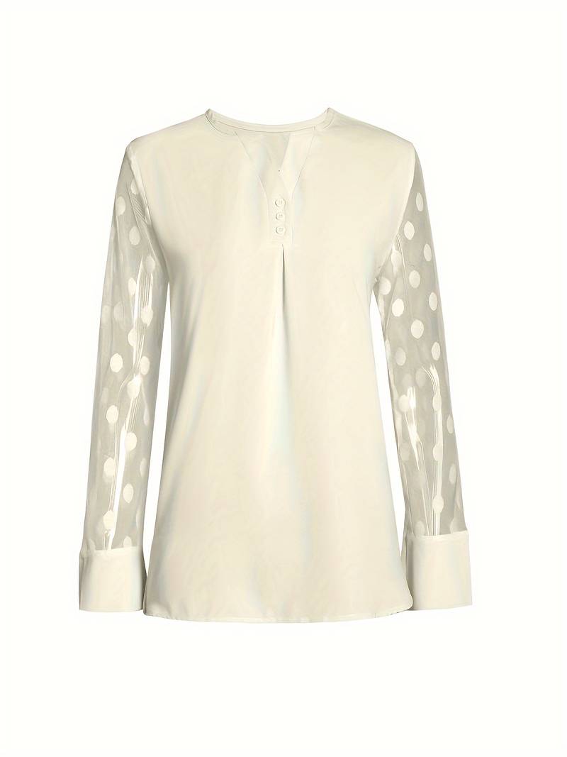Lyra | Timeless Polka Dot Sheer Sleeve Party Top