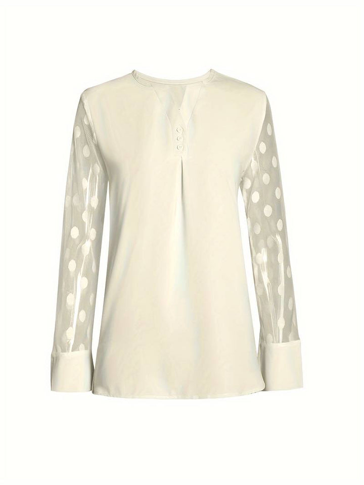 Lyra | Timeless Polka Dot Sheer Sleeve Party Top