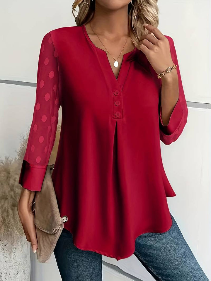 Lyra | Timeless Polka Dot Sheer Sleeve Party Top