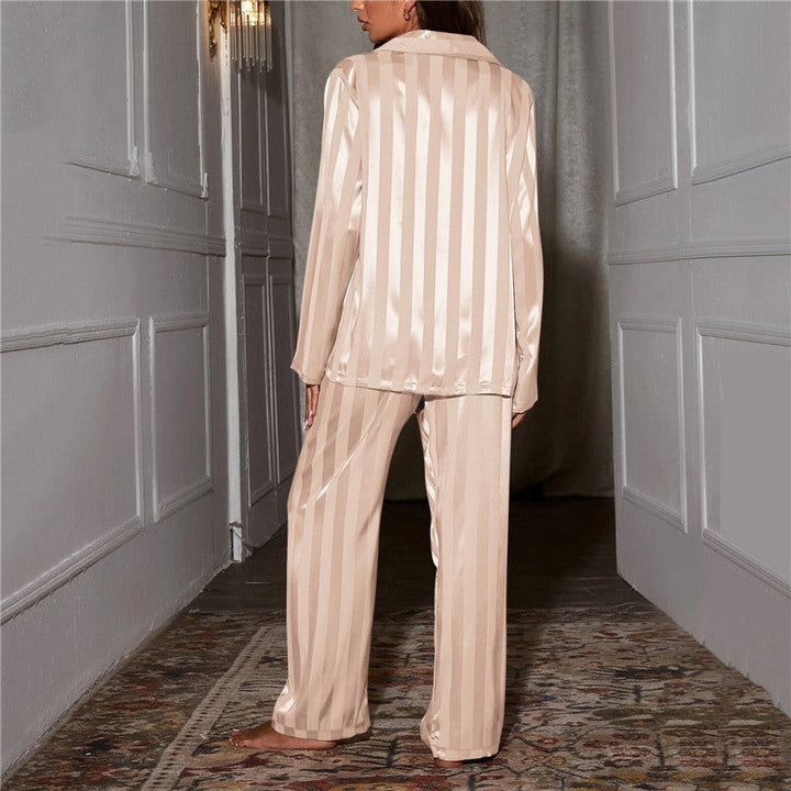 Mabel | Classic Striped Satin-Look Ladies Pyjamas Set