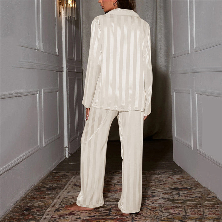 Mabel | Classic Striped Satin-Look Ladies Pyjamas Set