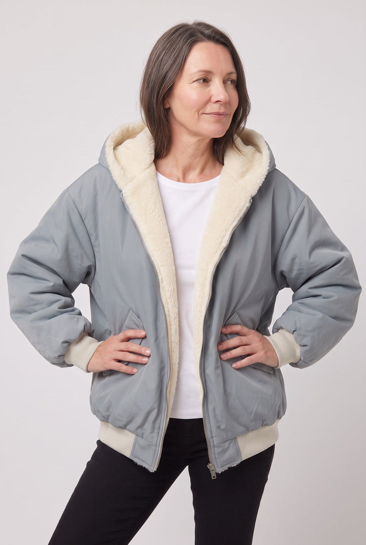 Mabel | Elegant Hooded Faux Fur Coat with Oversized Fit