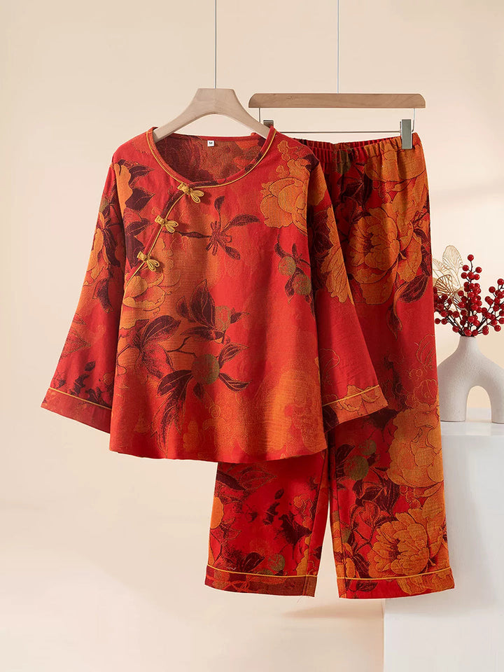 Maisie | Cosy Floral Print Ladies Pyjamas Set