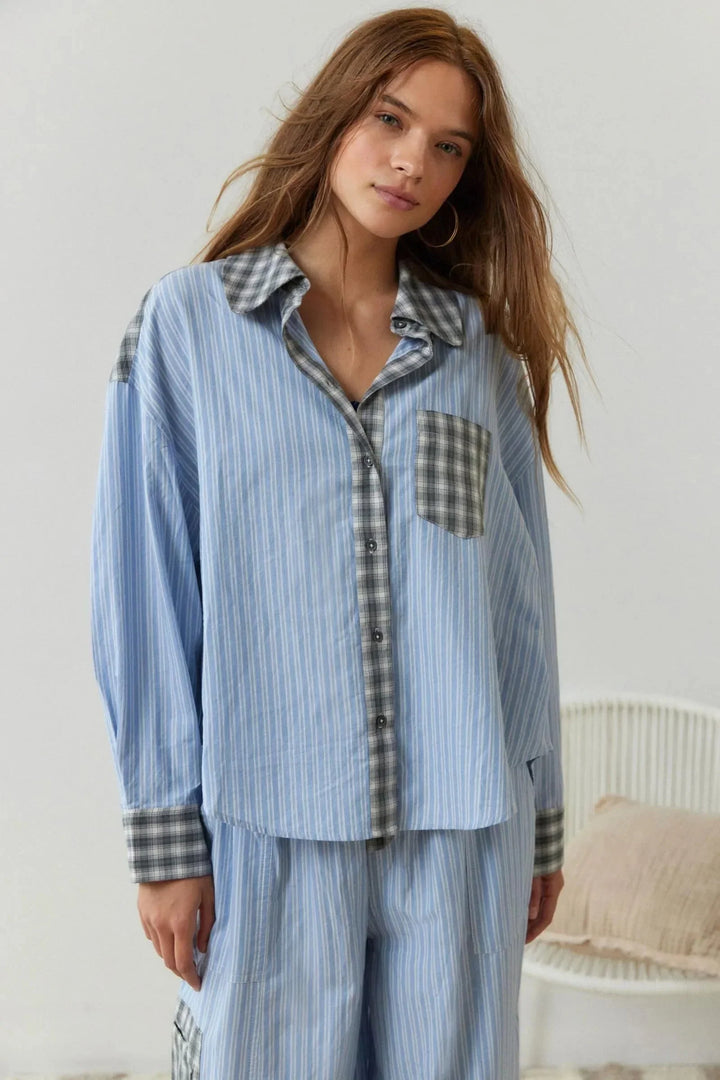 Maisie | Sophisticated Striped Ladies Pyjamas Shirt Set