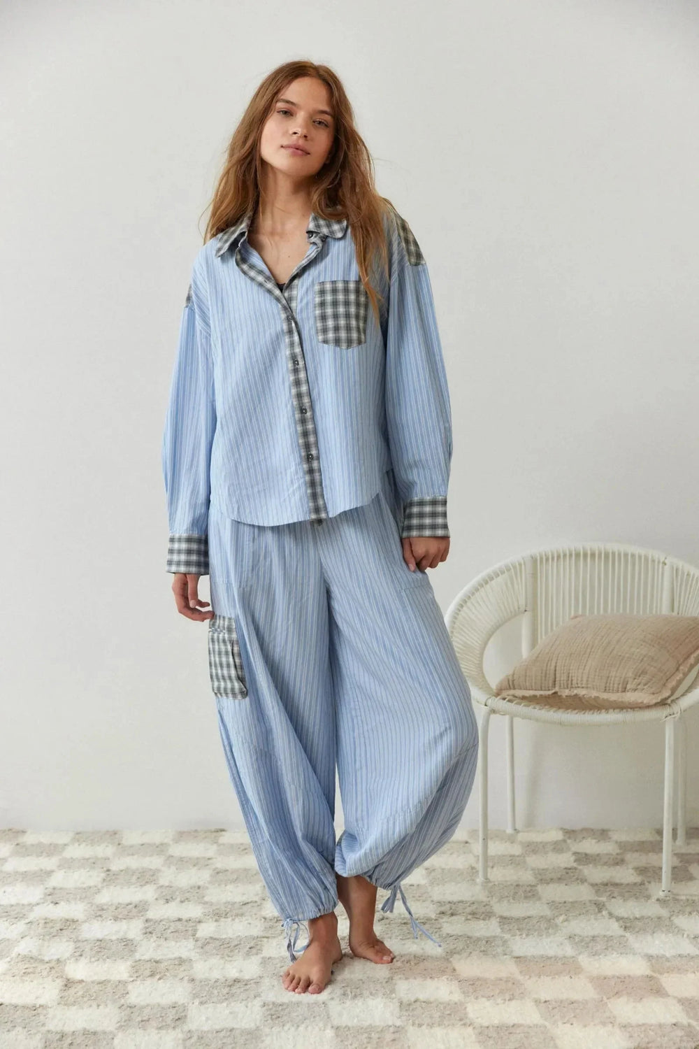 Maisie | Sophisticated Striped Ladies Pyjamas Shirt Set