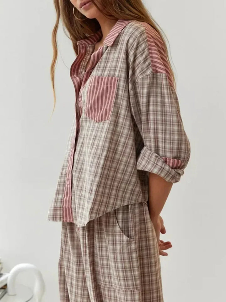Maisie | Sophisticated Striped Ladies Pyjamas Shirt Set