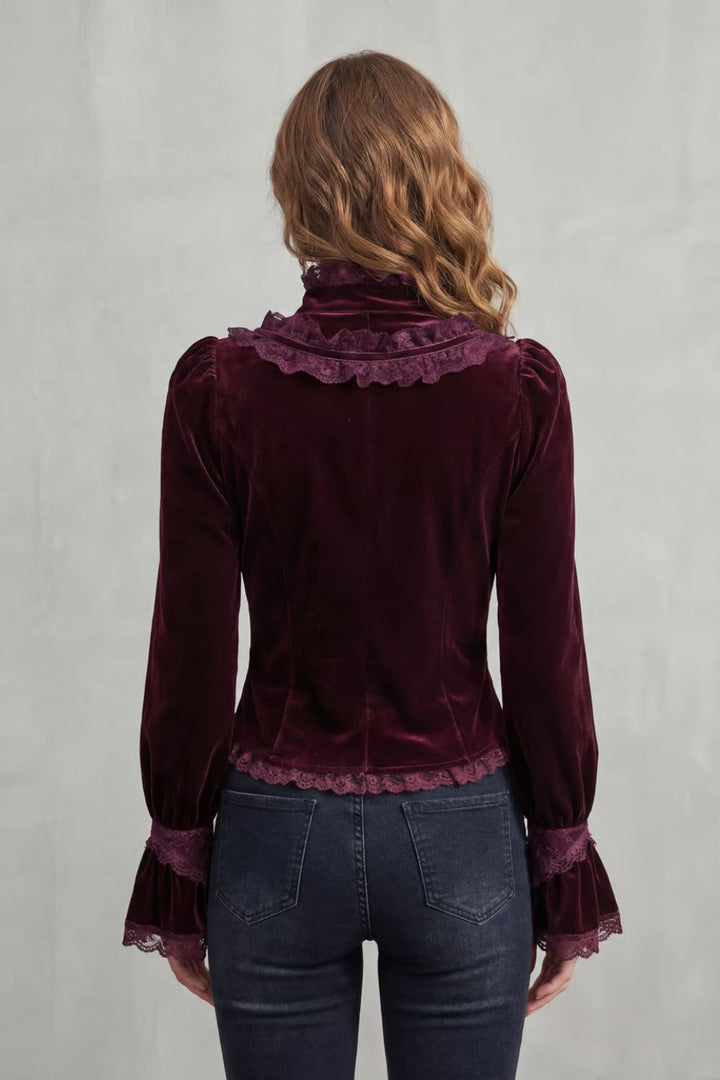 Maria | Polished Ruffled Lace Victorian Party Top