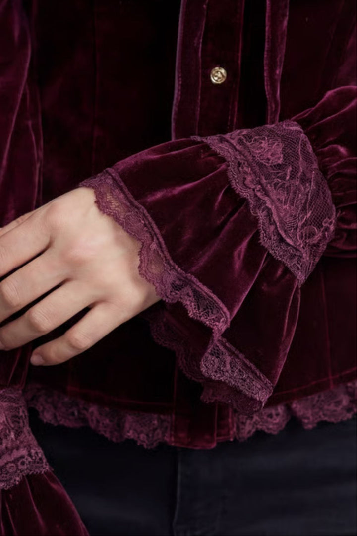Maria | Polished Ruffled Lace Victorian Party Top