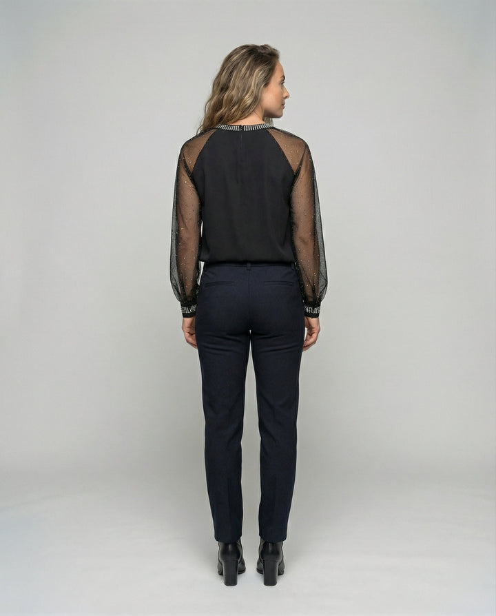 Maria | Refined Embellished Long Sleeve Party Top