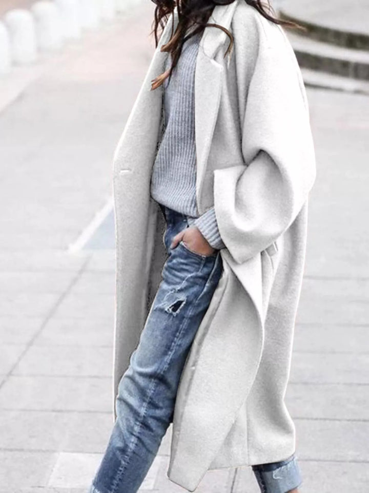 Maya | Polished Oversized Wide Sleeve Long Coat
