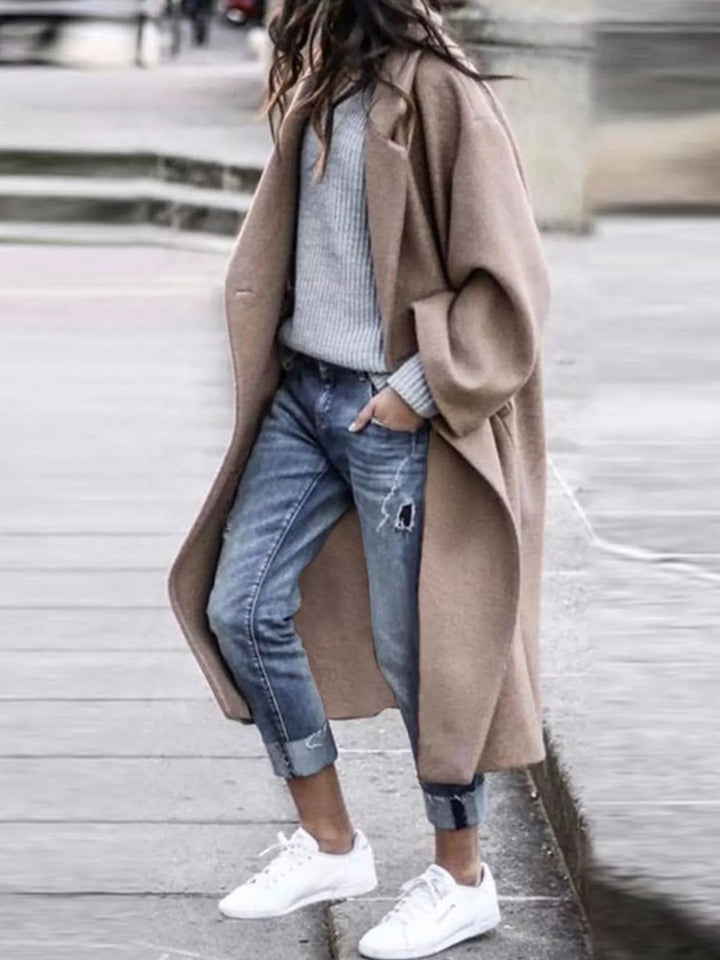 Maya | Polished Oversized Wide Sleeve Long Coat