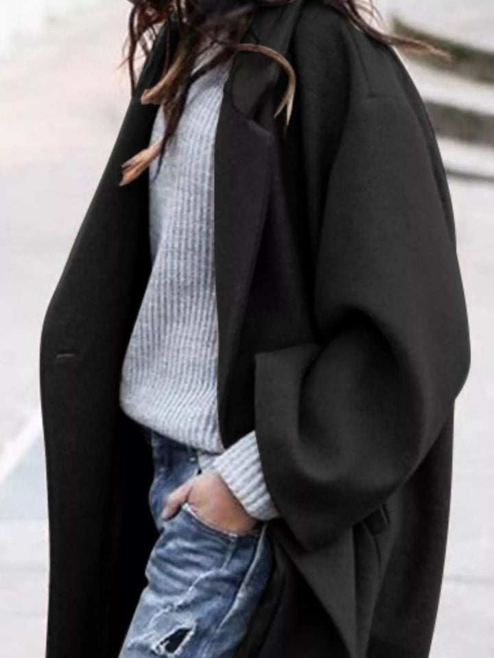 Maya | Polished Oversized Wide Sleeve Long Coat