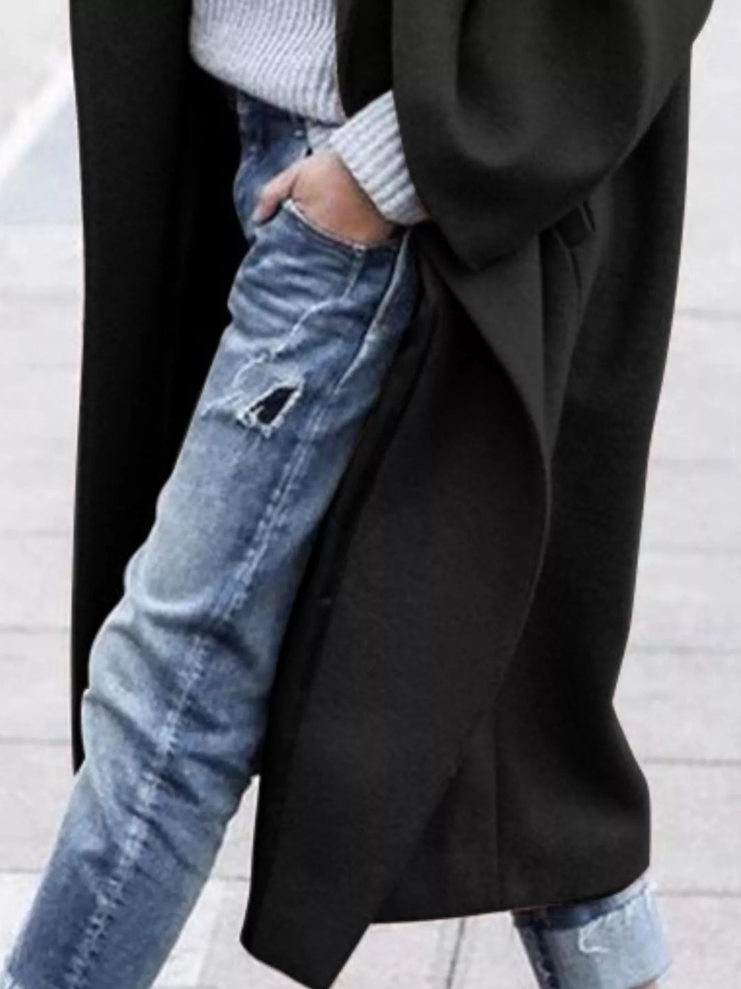 Maya | Polished Oversized Wide Sleeve Long Coat