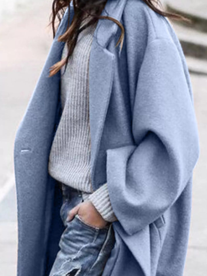 Maya | Polished Oversized Wide Sleeve Long Coat
