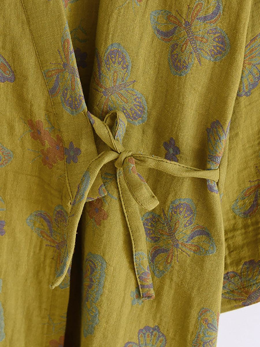 Maya | Refined Floral Butterfly Kimono Ladies Dressing Gowns
