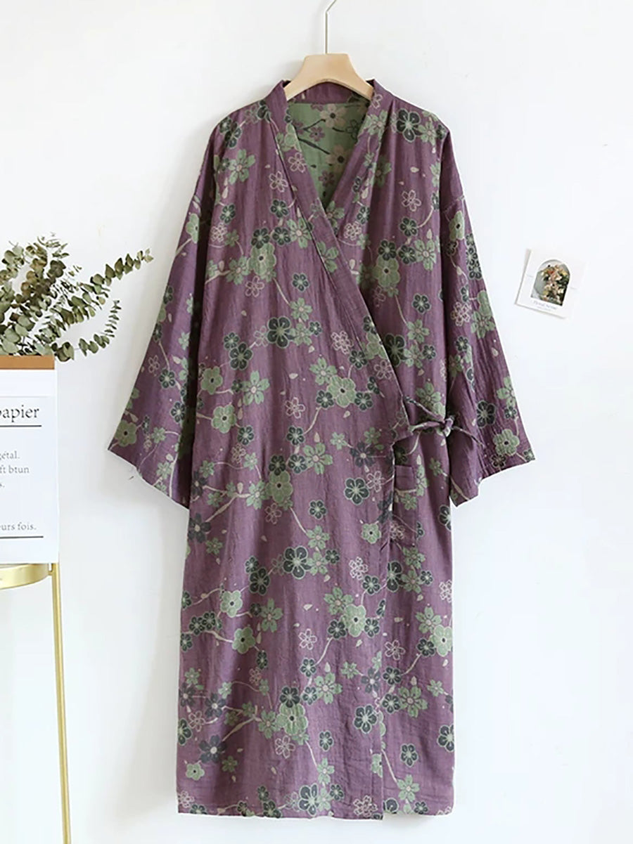 Maya | Refined Floral Butterfly Kimono Ladies Dressing Gowns