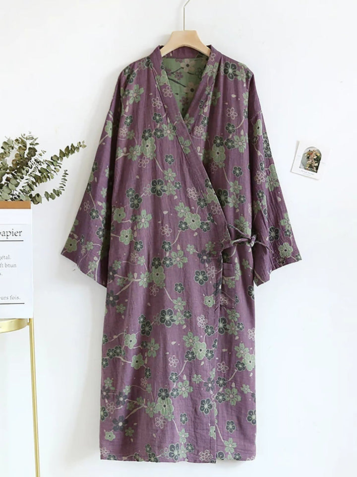 Maya | Refined Floral Butterfly Kimono Ladies Dressing Gowns