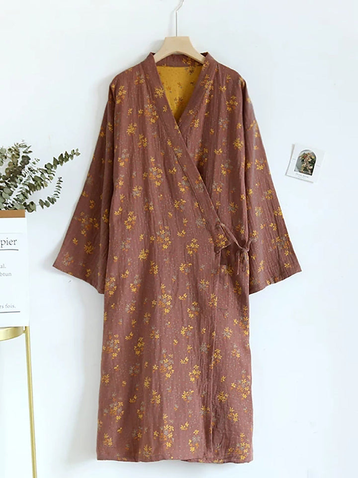 Maya | Refined Floral Butterfly Kimono Ladies Dressing Gowns