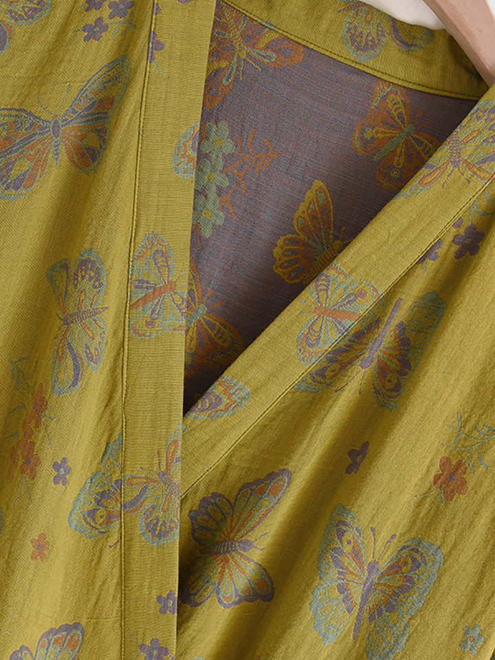 Maya | Refined Floral Butterfly Kimono Ladies Dressing Gowns