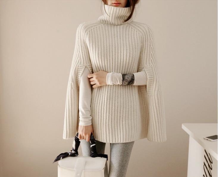 Maya | Timeless Cape Sleeve Turtleneck Jumper