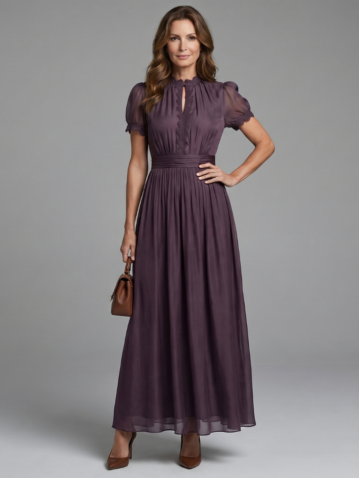 Mia | Graceful Keyhole Christmas Party Maxi Dress