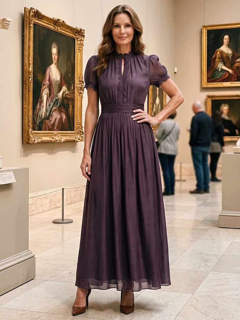 Mia | Graceful Keyhole Christmas Party Maxi Dress