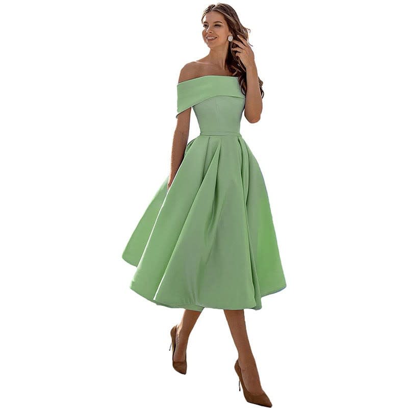 Mia | Stylish Off Shoulder Christmas Party Midi Dress