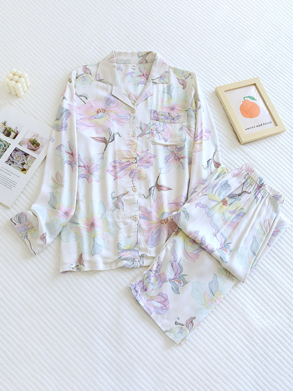 Mila | Effortless Floral Long Sleeve Ladies Pyjamas