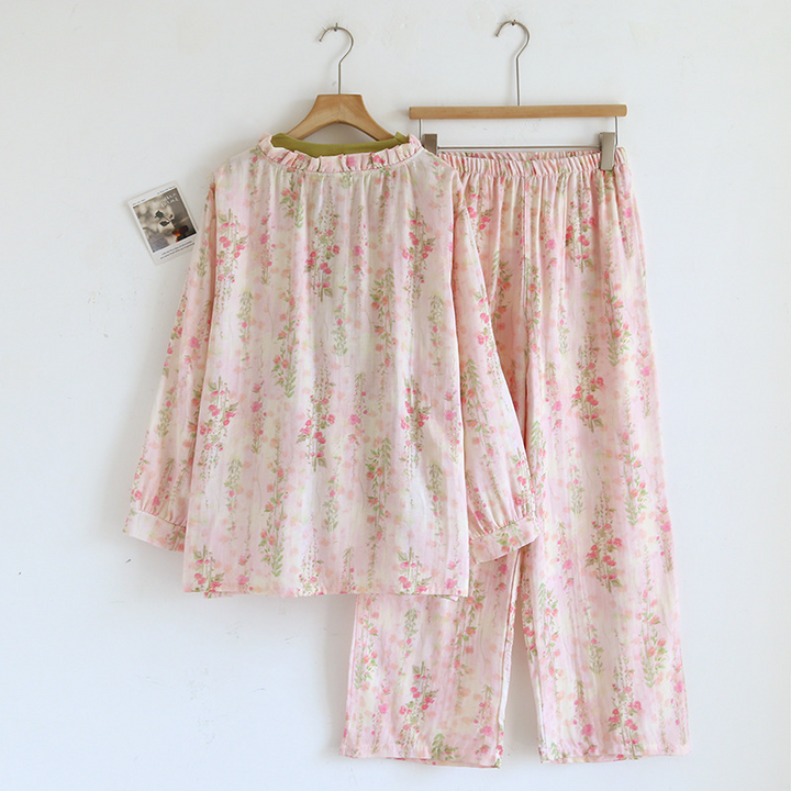 Mila | Effortless Floral Wrap Ladies Pyjamas Set