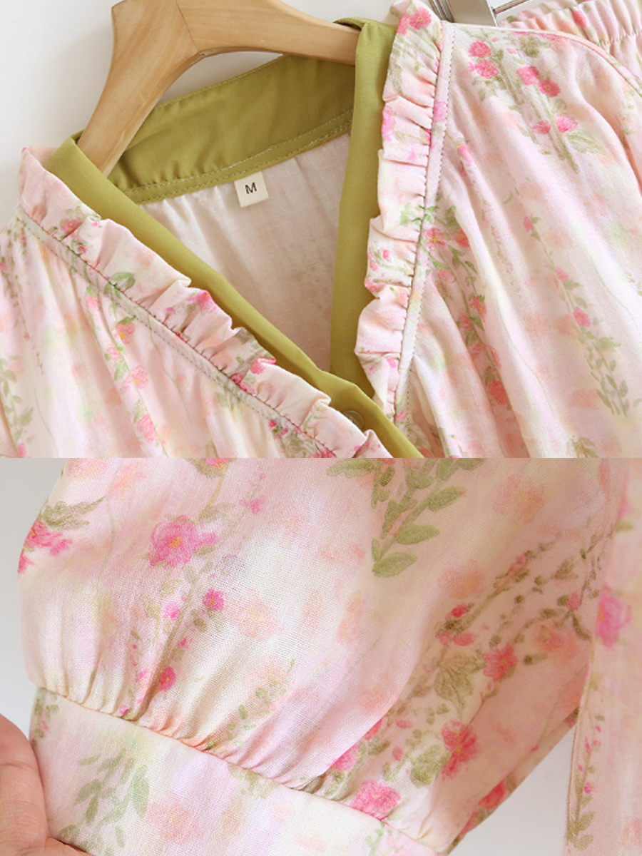 Mila | Effortless Floral Wrap Ladies Pyjamas Set