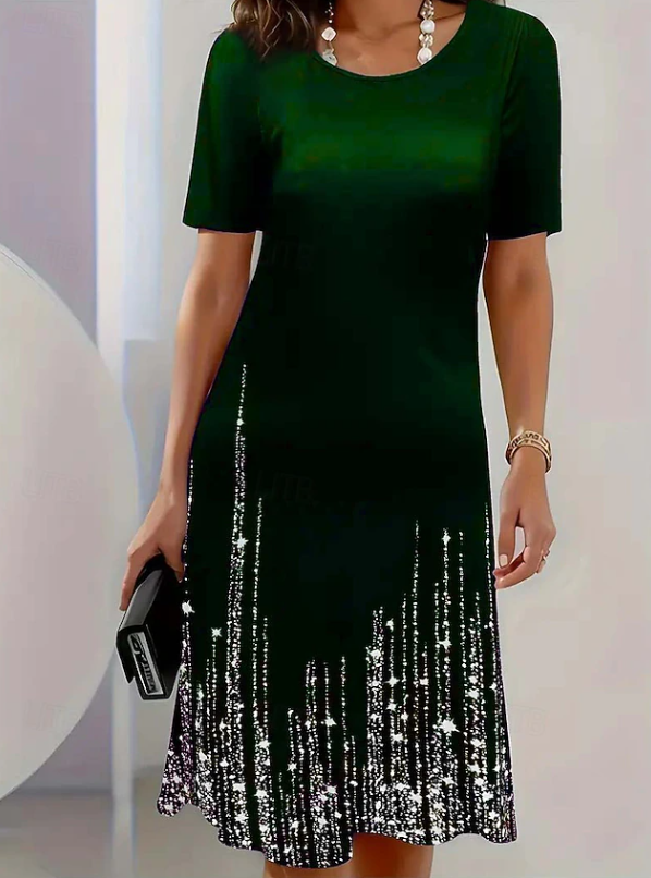 Millie | Graceful Sequin Hem Christmas Party Midi Dress