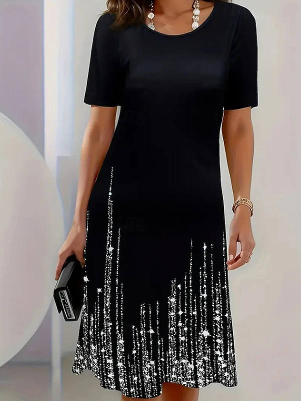 Millie | Graceful Sequin Hem Christmas Party Midi Dress