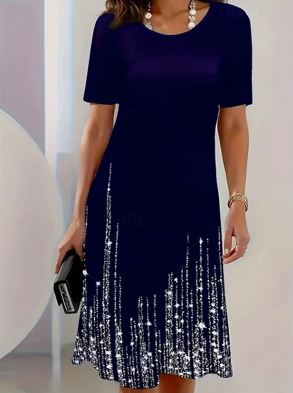 Millie | Graceful Sequin Hem Christmas Party Midi Dress